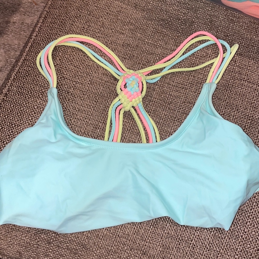 Blue swimsuit top